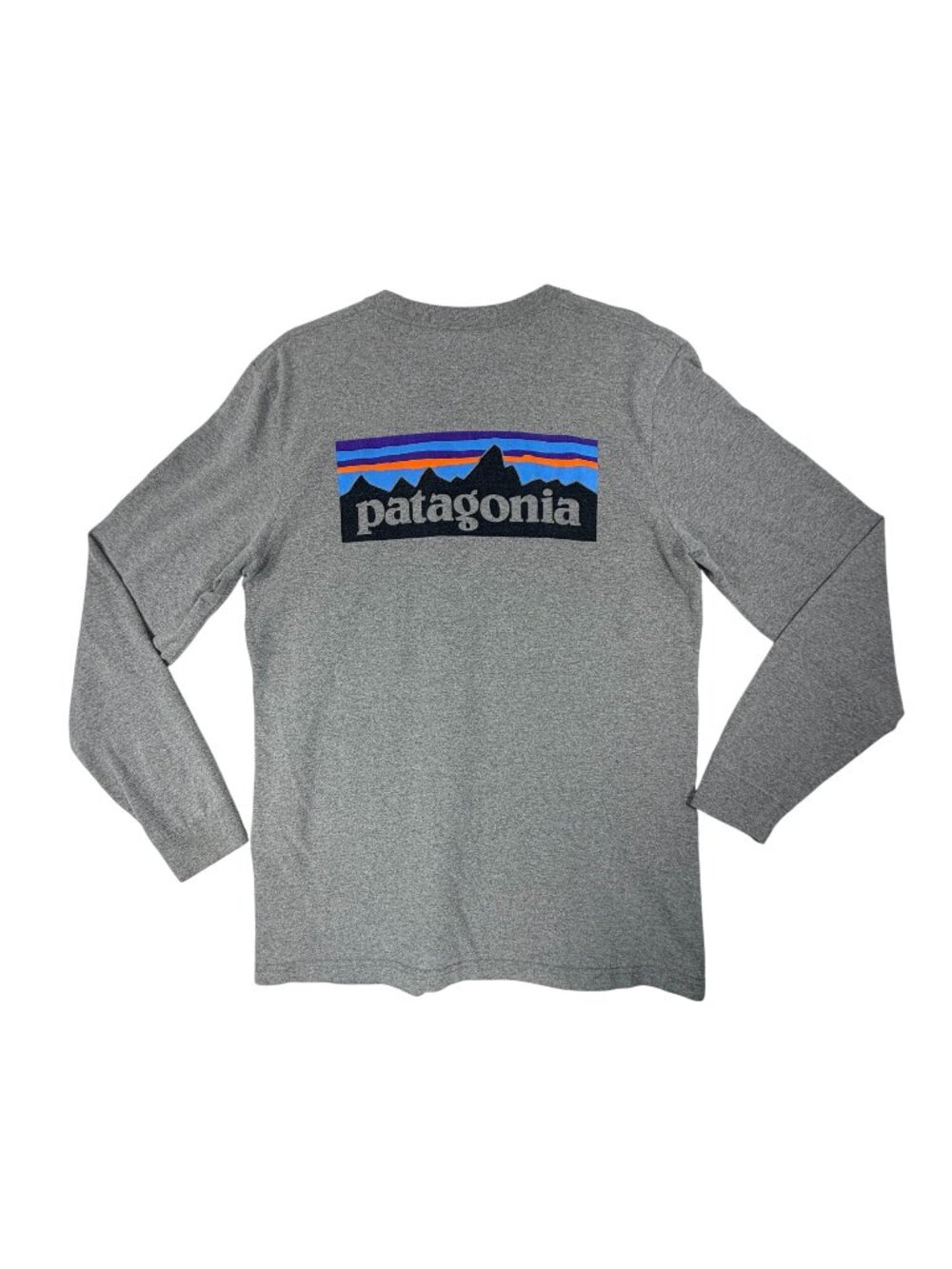 Patagonia Long Sleeve Responsibili-Tee Shirt Gray M Mens Logo Front Back